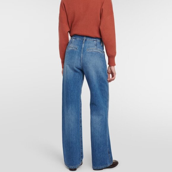 Brunello Cucinelli Relaxed Jeans Monili Loop Wide Leg Denim Size 6 USA 42 IT - Picture 2 of 8